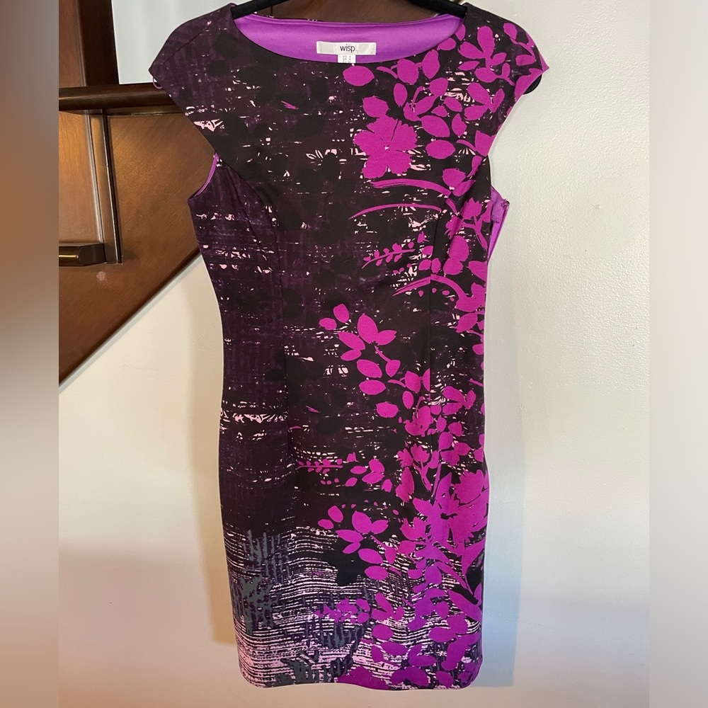 Wisp bodycon dress size 4 purple abs black colors from stitch fix